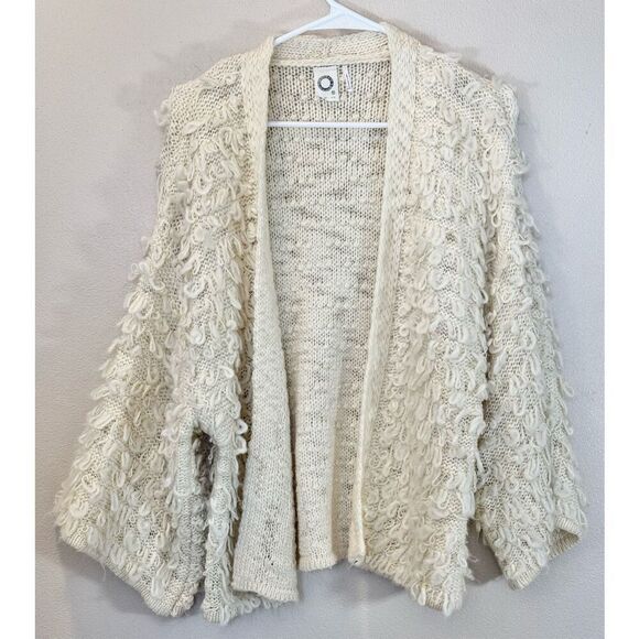 Akemi + Kin Anthropologie Wool Blend Loop Knit Open Front Wide Sleeve Cardigan - Picture 3 of 11